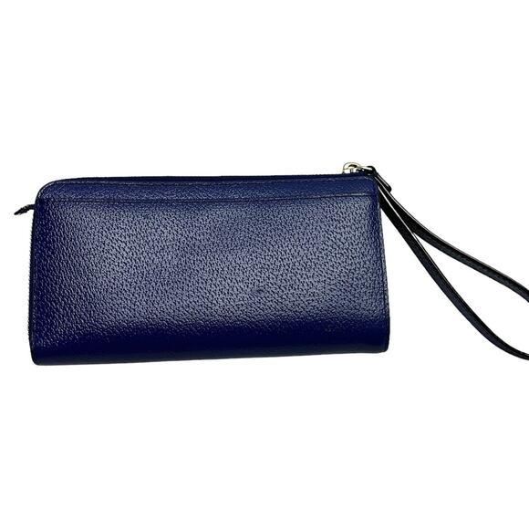 Kate Spade Madison Double Zip Saffiano Leather Wristlet Royal Blue Fits Phone - Picture 2 of 11